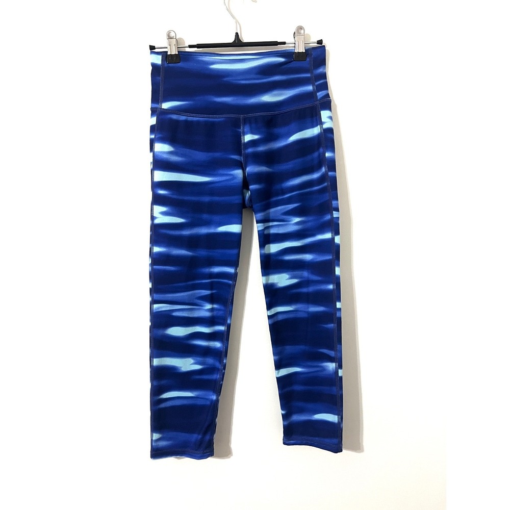 ATHLETA Chaturanga Capri Women XS Blue Tie Dye Leggings Yoga Athletic Activewear